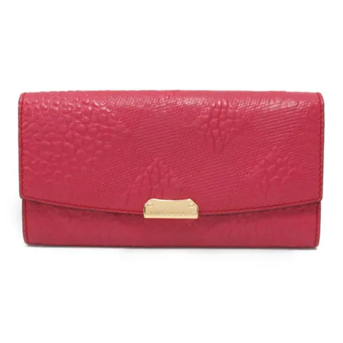 Burberry Leather Wallet Women's Pink