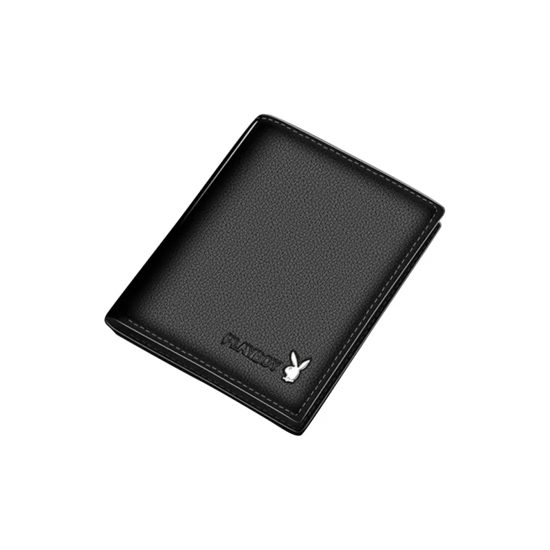 Playboy Top Grain Cow Leather Wallet Regular Men's Black-0