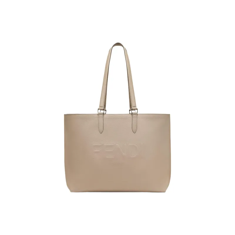 FENDI ROMA Calfskin Tote Bag Shopping Bag Handbag Regular Men's Beige-0