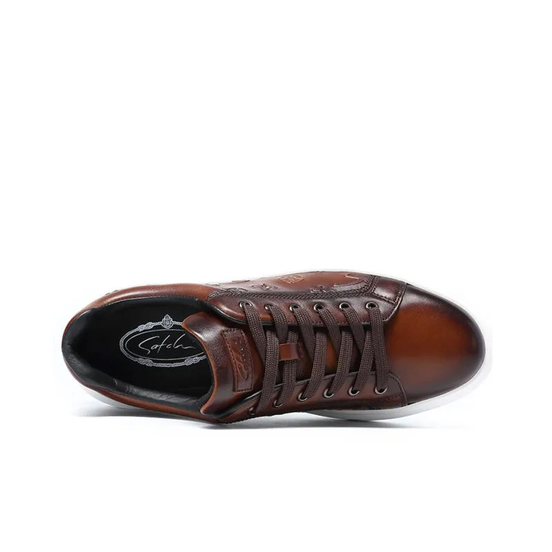 Satchi Lightweight Low Top Skateboard Shoes Men's Dark Brown-3