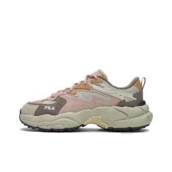 FILA Fern Anti Slip Wear Resistant Low Top Casual Shoes Women's Yellow Brown Pink