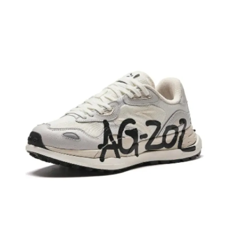 Anta Wear-resistant And Waterproof Low-Top Running Shoes Men's White Gray Black-1