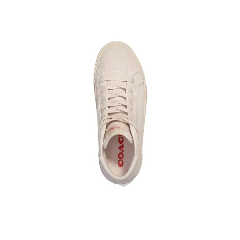 COACH Ufe High Top Stylish Skateboarding Shoes Women's Ecru-3