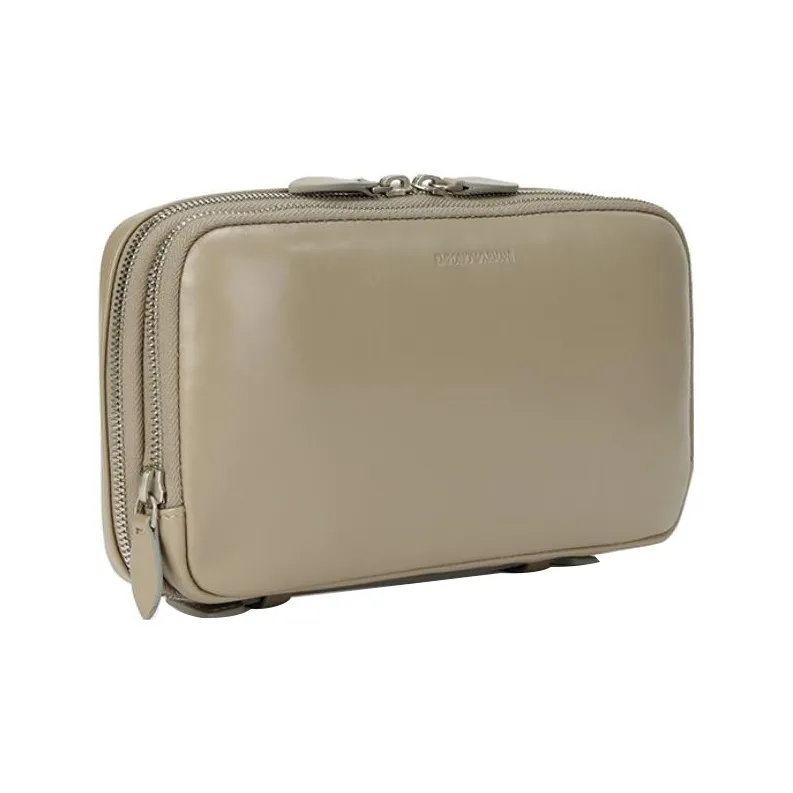 EMPORIO ARMANI Leather Storage Bags Clutches Unisex Beige-1