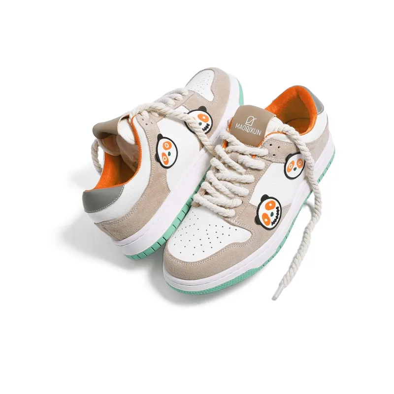 Cat Seven Seeks Quirky Panda Anti Slip Wear Resistant Low Top Skateboard Shoes Unisex-1