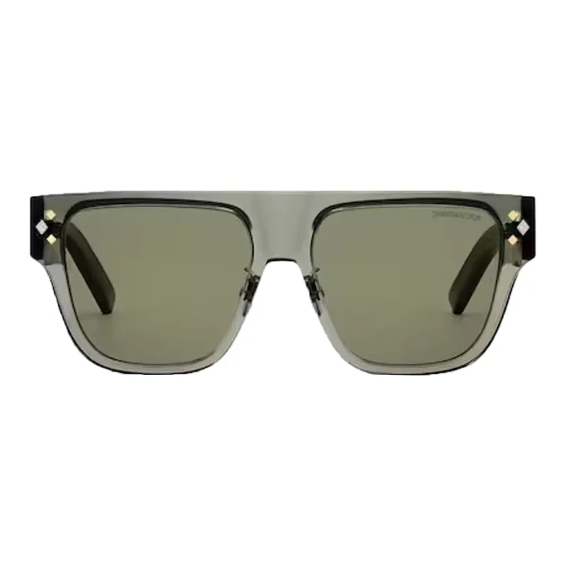 DIOR Acetate Square Sunglasses Men's Green-1