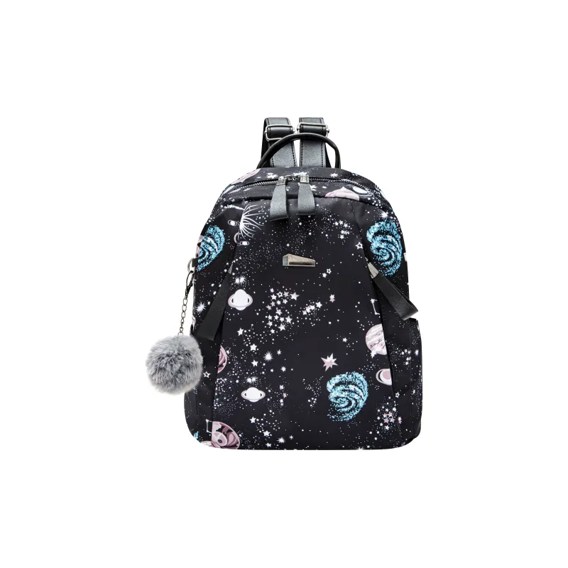 GF Fabric Oxford Backpack Large Size Women's Black-1