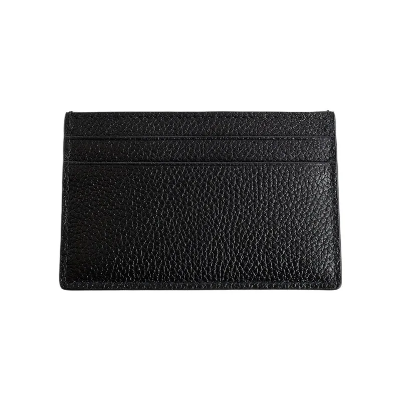 Alexander McQueen Calfskin Card Clip Card Holder Men's Black & Green-2