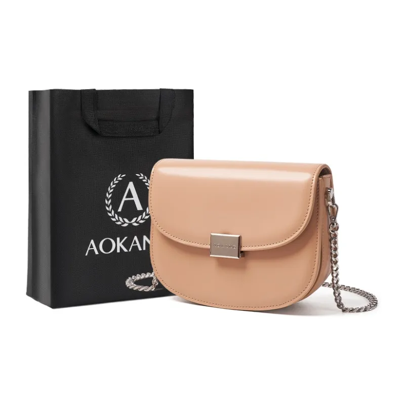 AOKANG Cow Leather Crossbody Bag Women's Caramel/Hepburn Black/Milkshake White/Cream Apricot-15