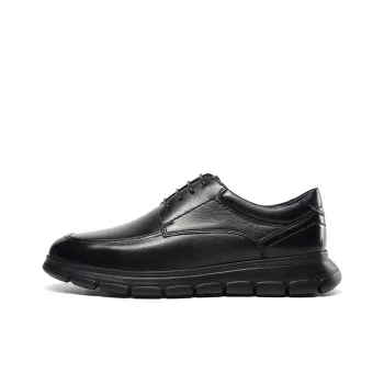 Satchi Casual Leather Shoes Men's Black 4.5cm