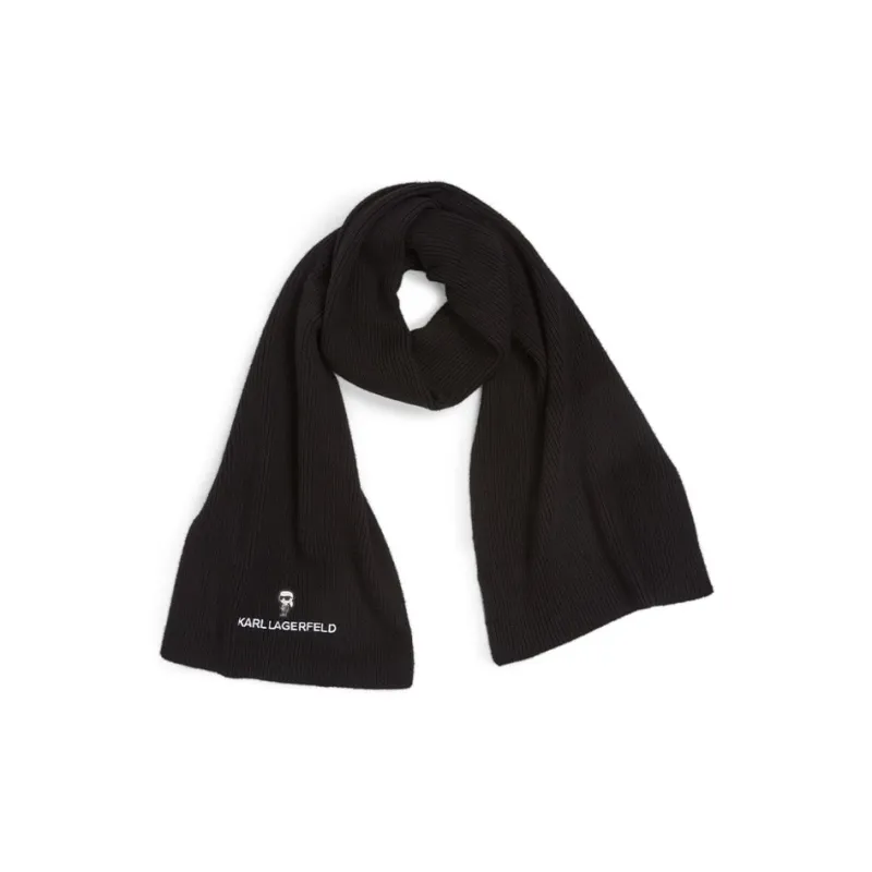 KARL LAGERFELD K/Ikonik 2.0 Ribbed Scarf-1