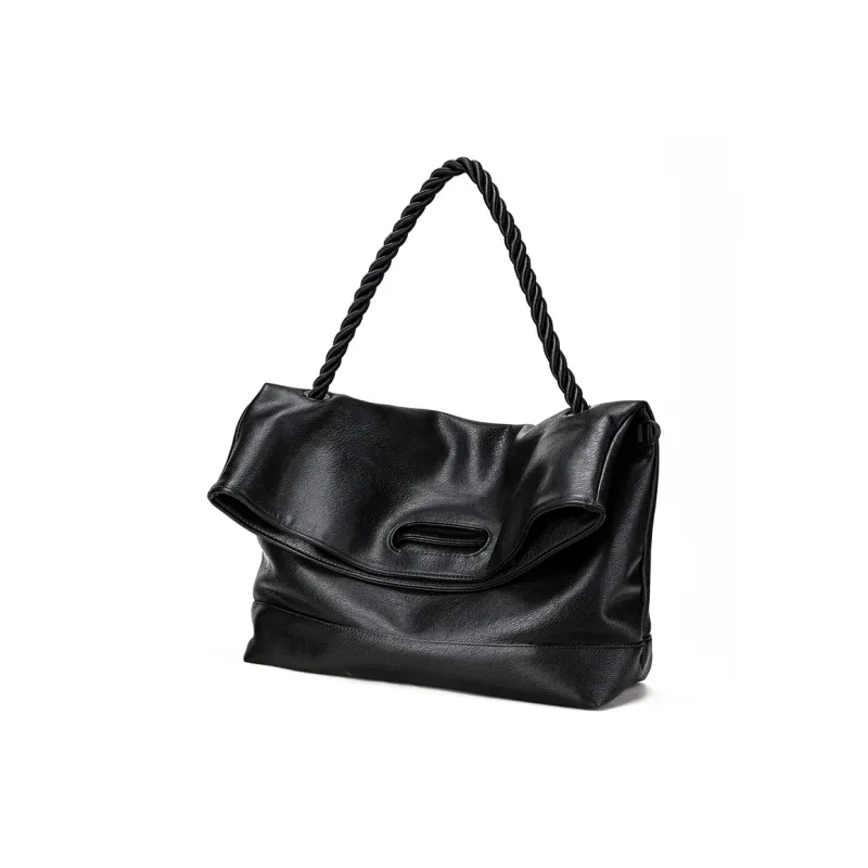 RUIGOR Fabric Tote Bag Shopping Bag Shoulder Bag Crossbody Bag Large Size Unisex Black-10