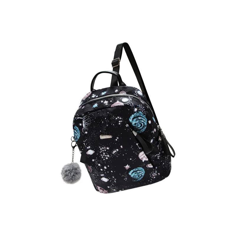 GF Fabric Oxford Backpack Large Size Women's Black-0