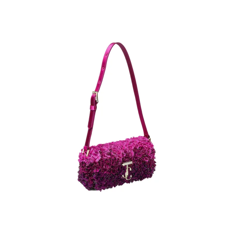 Jimmy Choo Avenue Satin Envelope Bag Handbag Shoulder Bag Women's Fuchsia-1