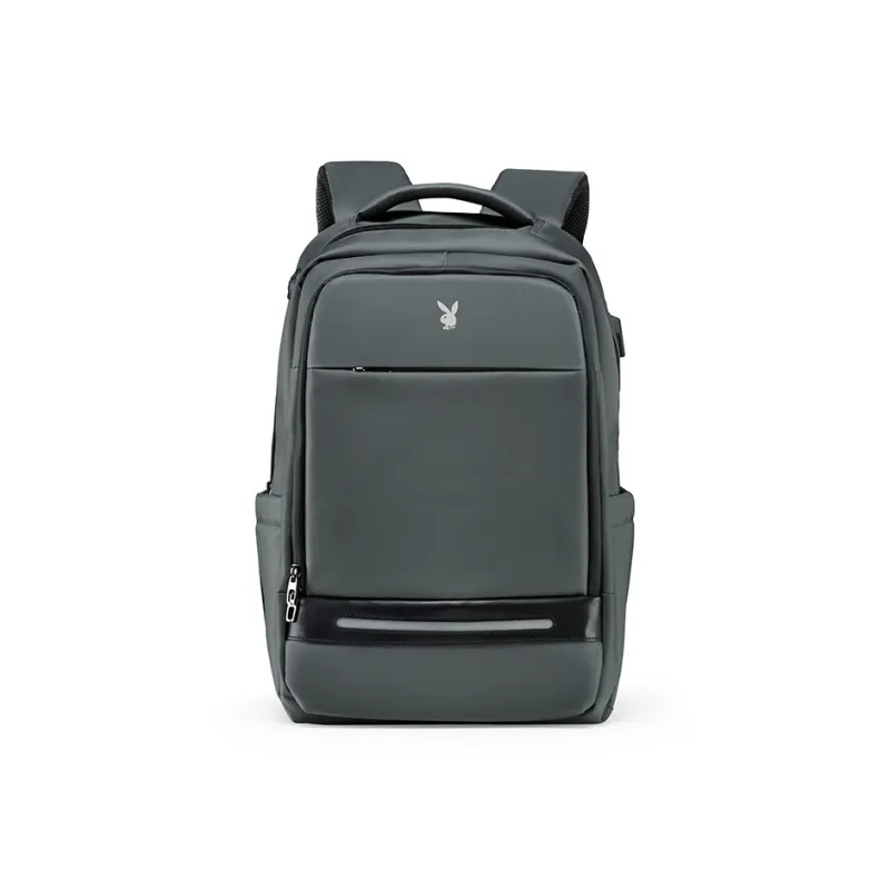 Playboy Fabric Backpack Men's Gray-0