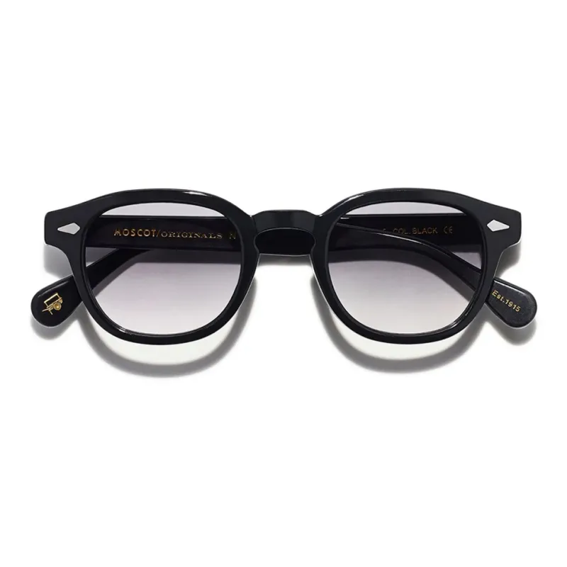 MOSCOT Acetate Round Sunglasses Unisex Black-0