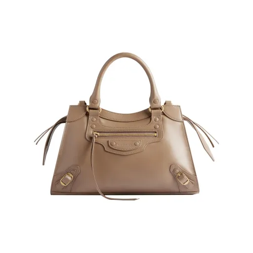 Balenciaga Neo Classic Soft Smooth Cow Leather Shoulder Bag Crossbody Bag Handbag Small Size Women's Light Brown