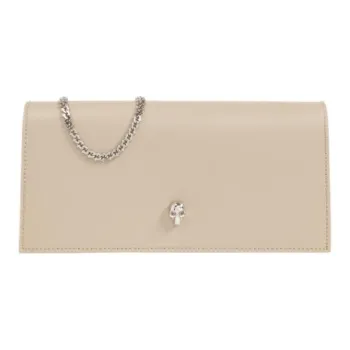 Alexander McQueen Calfskin Shoulder Bag, Crossbody Bag, Wallet Women's Beige