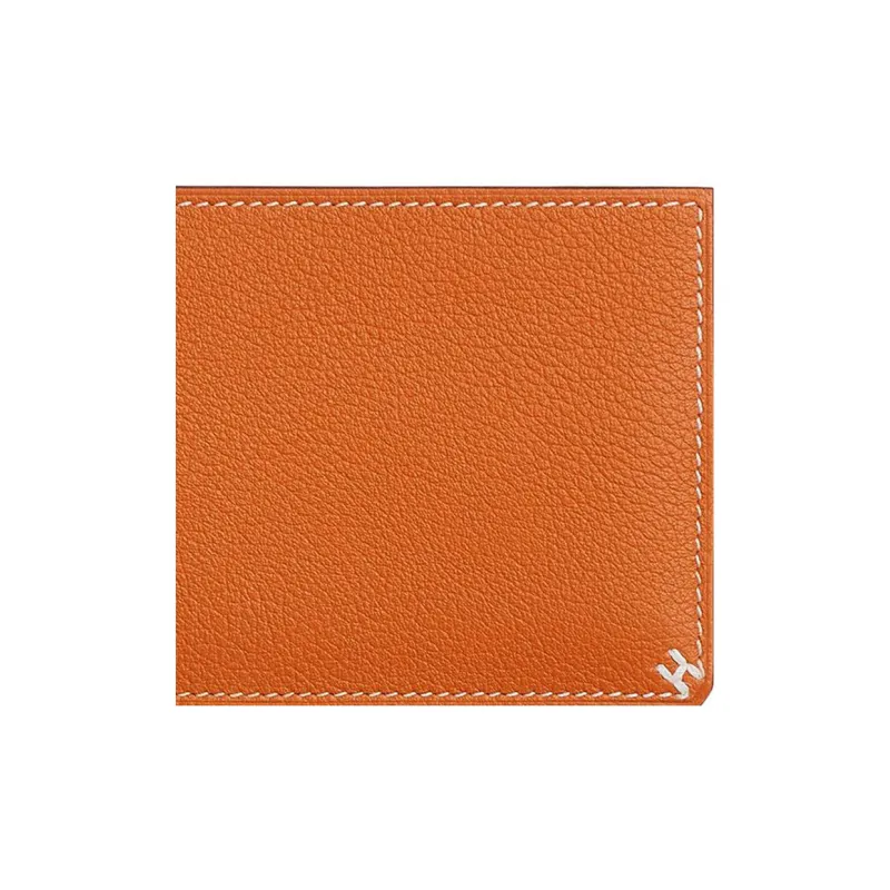 HERMES H Sellier Evercolor Leather Card Holder Women's I9 Abricot Apricot-1