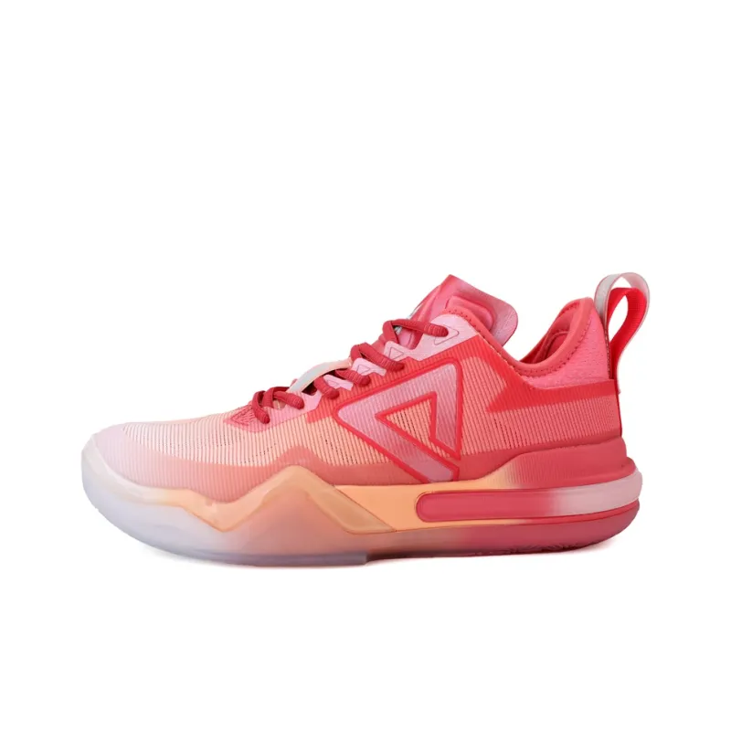 PEAK Cushioning Anti Slip Wear Resistant Breathability Low Top Basketball Shoes Men's White Red-0