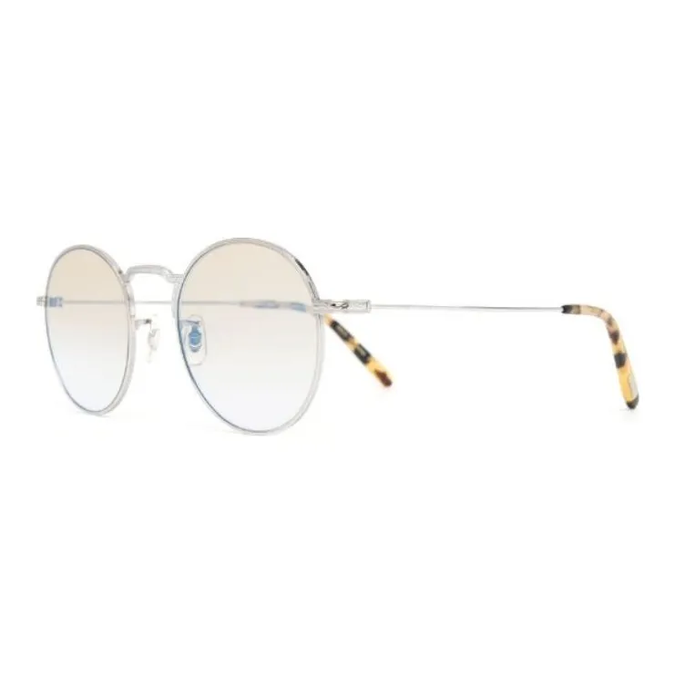 Oliver Peoples Acetate Round Sunglasses Men's Silver-0