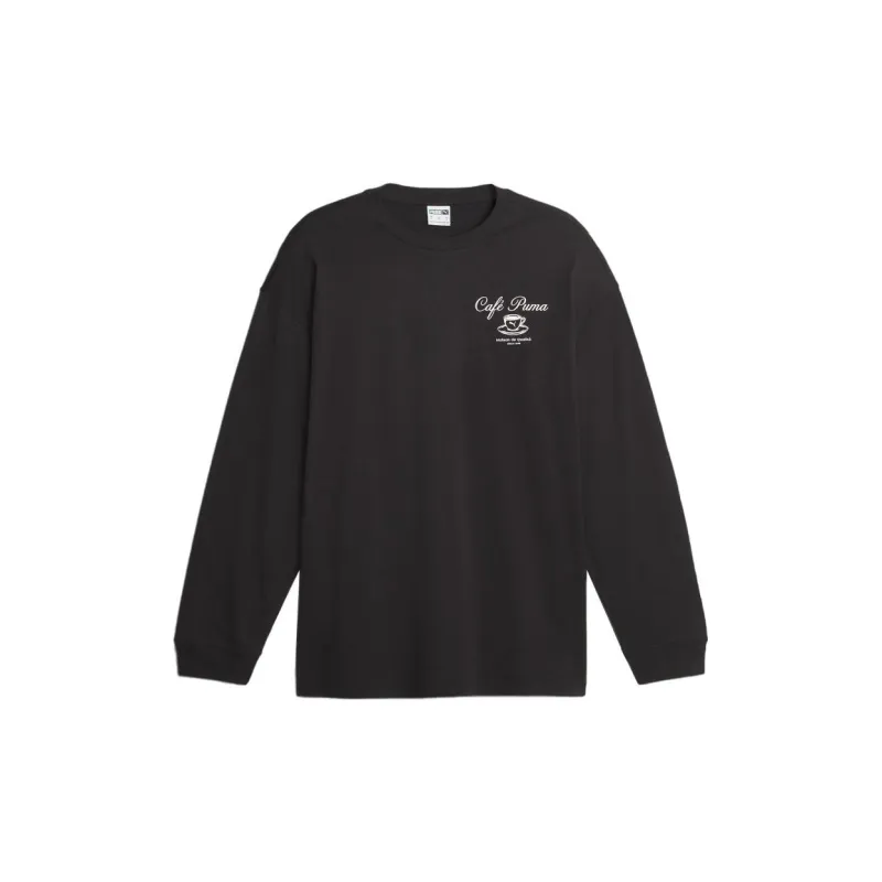 PUMA CLASSICS CAFE Tee Long Sleeve T-Shirt Men's Black-1