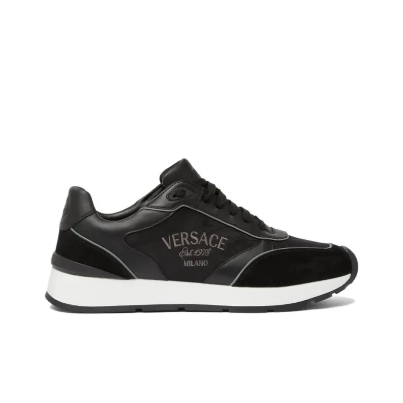 VERSACE Logo-embroidered Panelled Sneakers-1