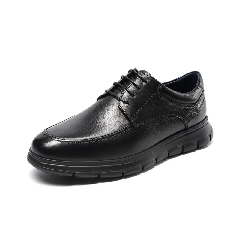 Satchi Casual Leather Shoes Men's Black 4.5cm-1