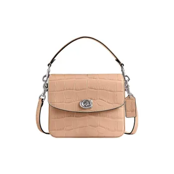 COACH Cassie Calfskin Small Square Bag Handbag Shoulder Bag Crossbody Bag Small Size Women's Silver & Light Yellow