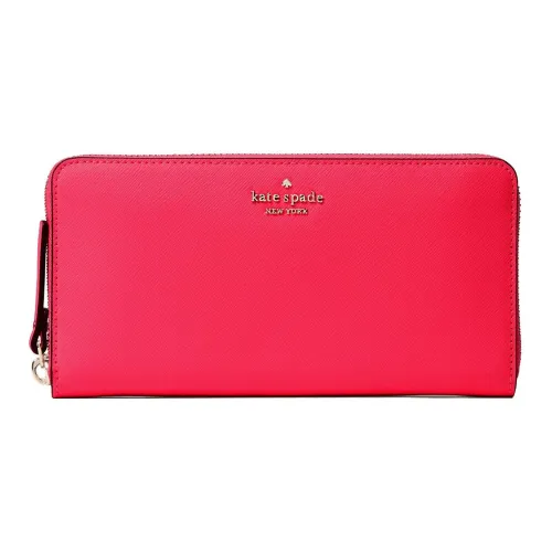 Kate Spade Saffiano Leather Wallet Large Size Women's Pink Bikinis