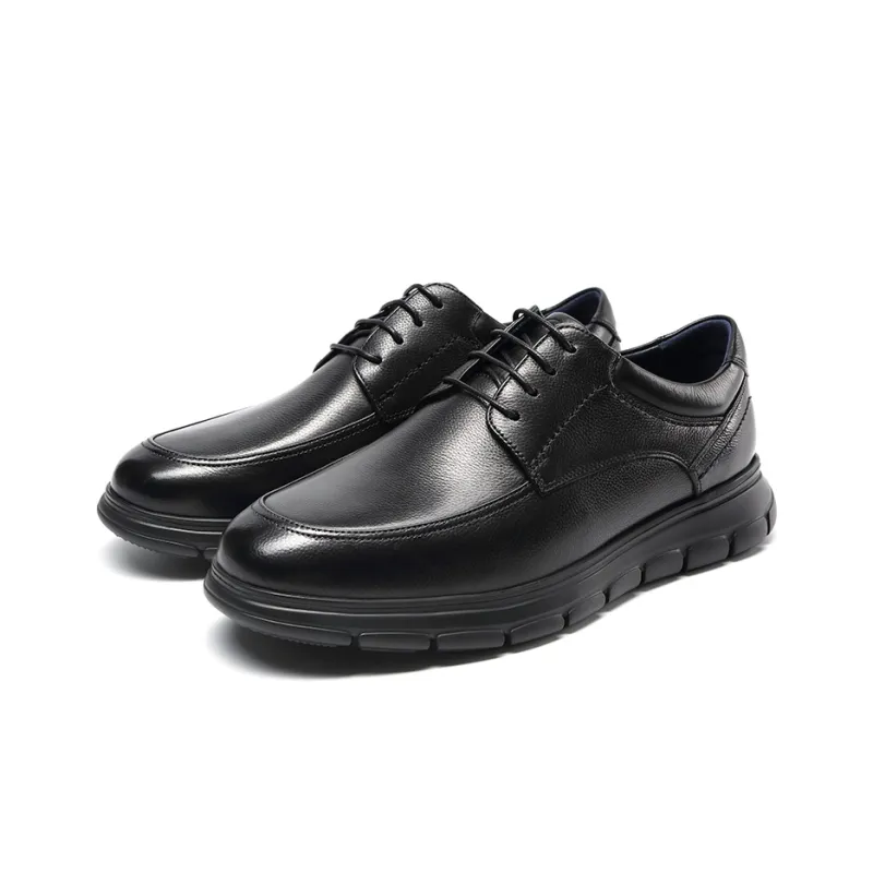 Satchi Casual Leather Shoes Men's Black 4.5cm-2