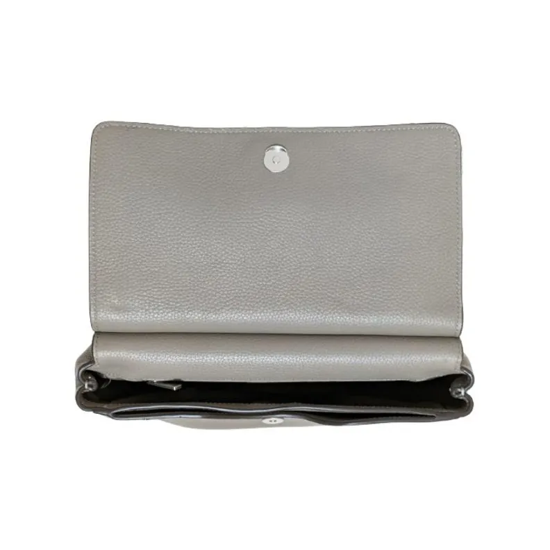 TORY BURCH Britten Leather Crossbody Bag, Shoulder Bag Women's Gray-4