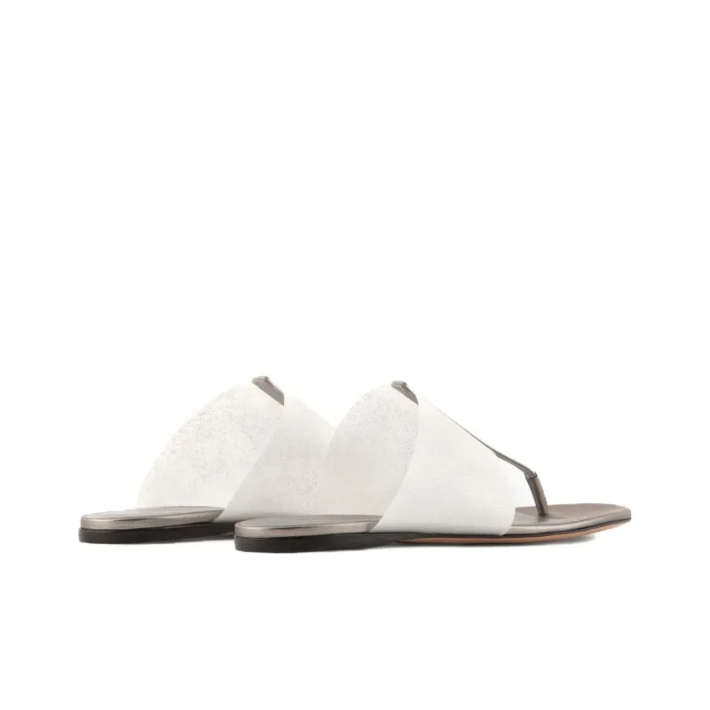 GIORGIO ARMANI Odor-Resistant Flip Flops Women's Silver-3