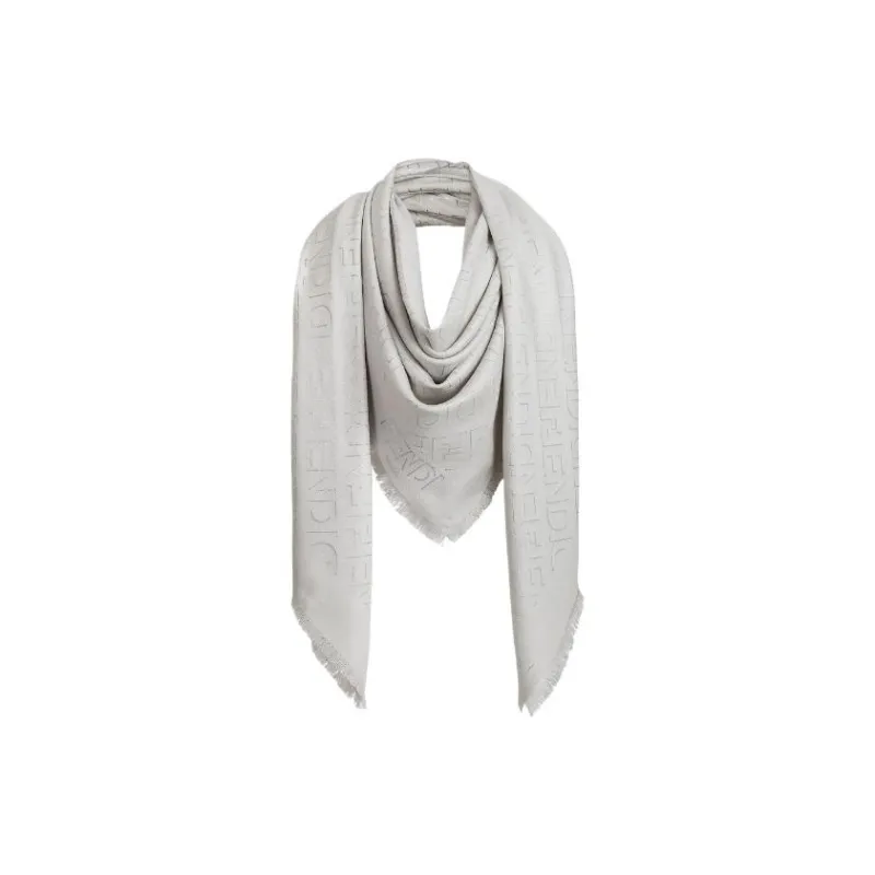 FENDI Mirror Ff Logo Jacquard Shawl-1