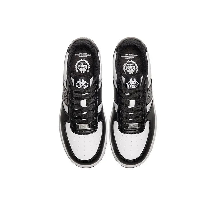 Kappa Anti Slip Wear Resistant Low Top Skateboard Shoes Unisex White Black-3