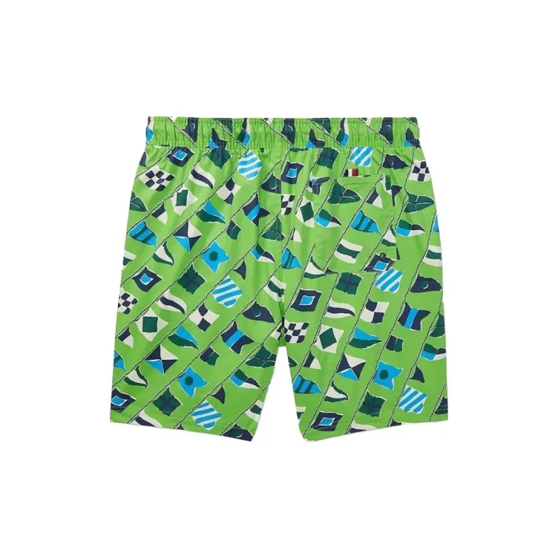 Tommy Hilfiger Nautical 7' Swim Trunk Bottoms Springtime Casual Shorts Men's Green-1