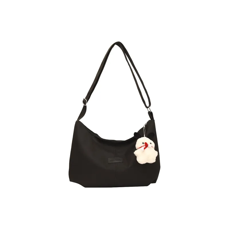 OUZIHUANG Nylon Crossbody Bag Shoulder Bag Regular Unisex Black/White/Purple/Pink-6