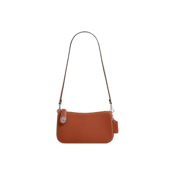 COACH Penn Glove Tanning Handbag Shoulder Bag Women's Silver & Polished Amber