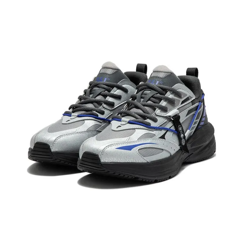 361° Night Shadows Abrasion Resistant Breathable Low Top Running Shoes Men's Silver Black-3