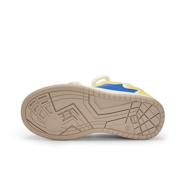 KARLIE KELLER Low Top Skateboard Shoes Women's Blue Yellow-2