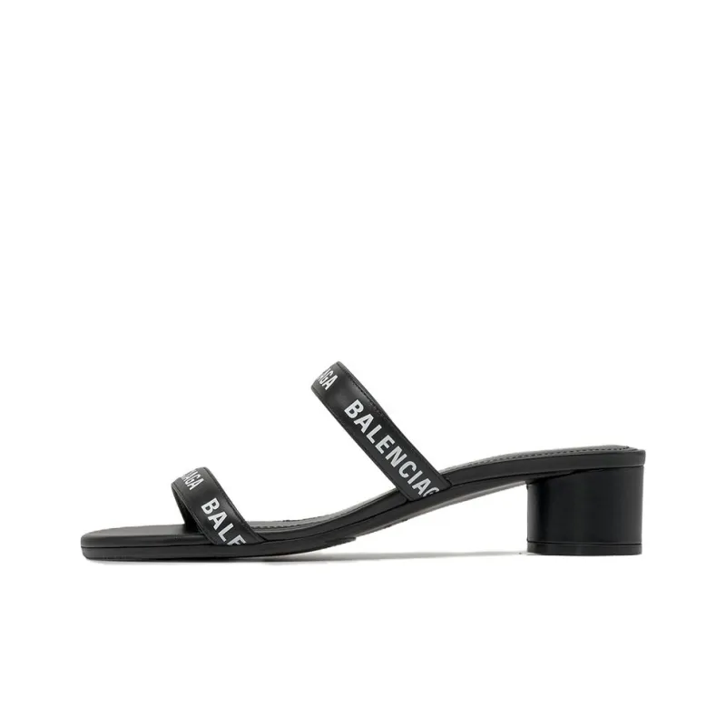 Balenciaga Round 40mm Sandals 'Black' Women's-0