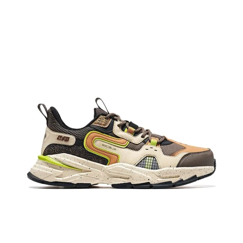 Erke Low-Top Running Shoes Men's Brown Green-1