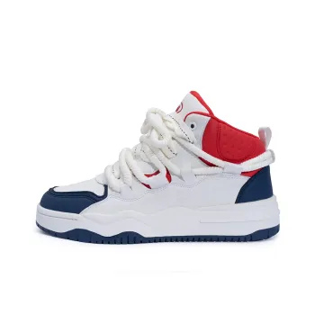 Seattle Palm Abrasion Resistant Slip Resistant High Top Skateboard Shoes Unisex White Blue Red