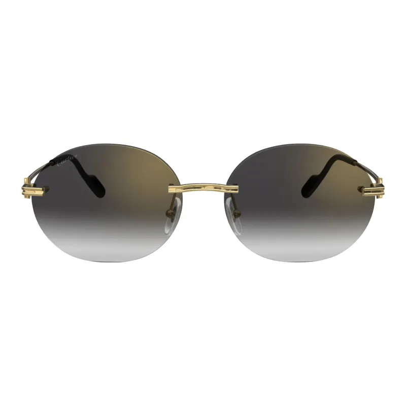 Cartier Metallic Oval-frame Sunglasses-1