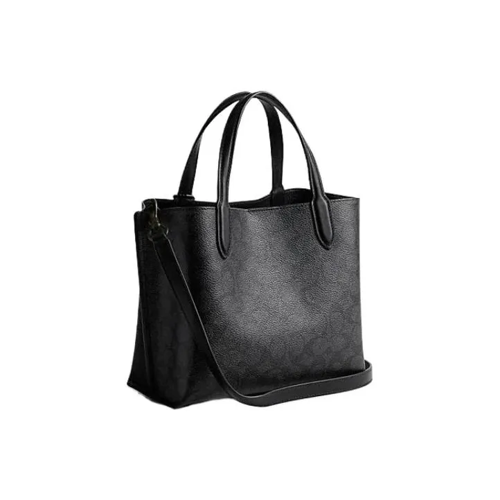 COACH Willow PVC With Textile Tote Bag Shopping Bag Handbags Medium Size Women's Black-1