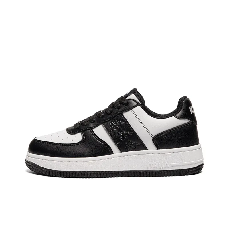 Kappa Anti Slip Wear Resistant Low Top Skateboard Shoes Unisex White Black-0