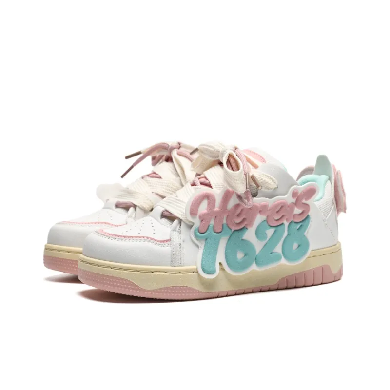 T628 Puffy Shoes Abrasion Resistant Slip Resistant Low Top Skateboard Shoes Women's-3
