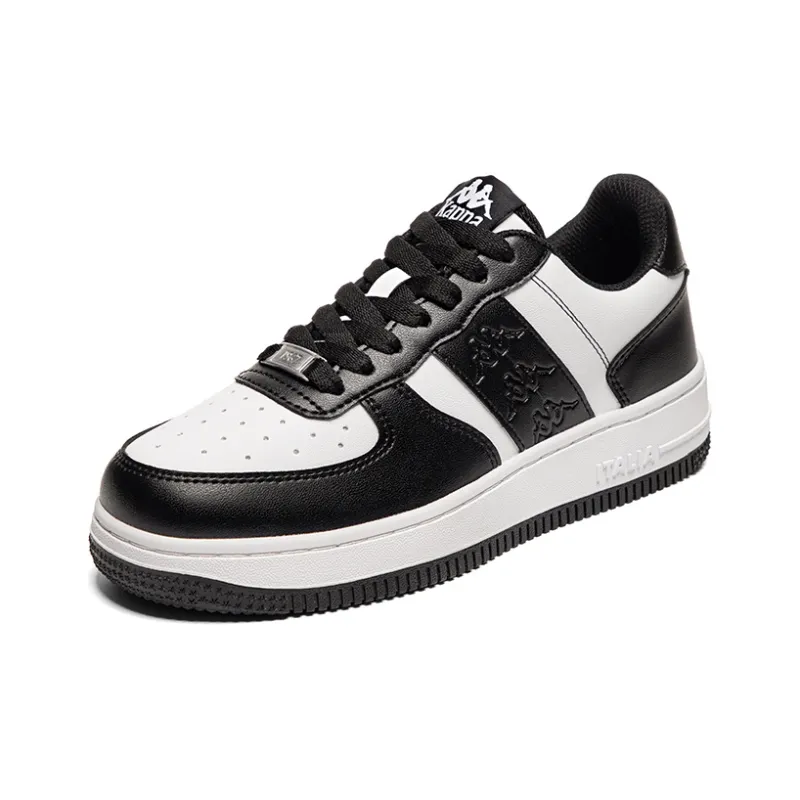 Kappa Anti Slip Wear Resistant Low Top Skateboard Shoes Unisex White Black-2