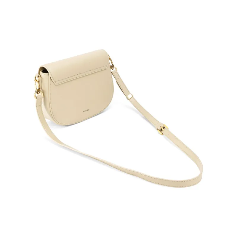 HONGU Split Cow Leather And Synthetic Leather Saddle Bags One Shoulder Handbags Regular Women's-7