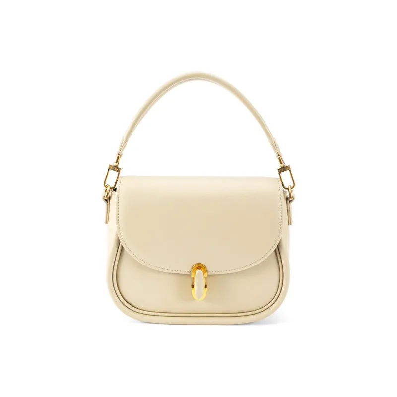 HONGU Split Cow Leather And Synthetic Leather Saddle Bags One Shoulder Handbags Regular Women's-6